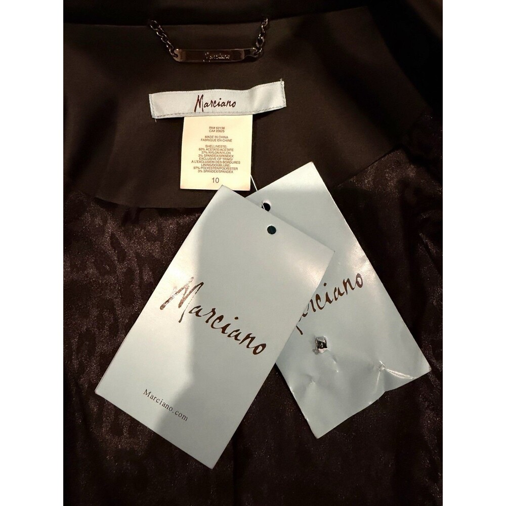 Marciano Women Black Noir Tuxedo Blazer NWT Size 10 Shawl Lapel Flare Back $278 - Picture 15 of 16